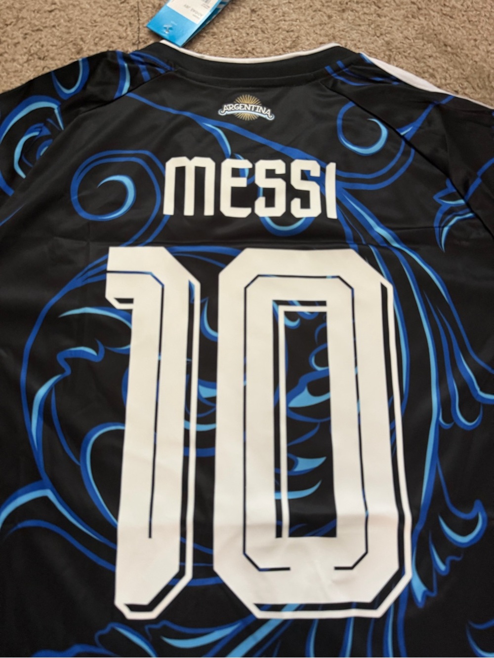 *NWT Adidas Argentina Messi #10 Black & Blue Soccer Jersey - Picture 5 of 5